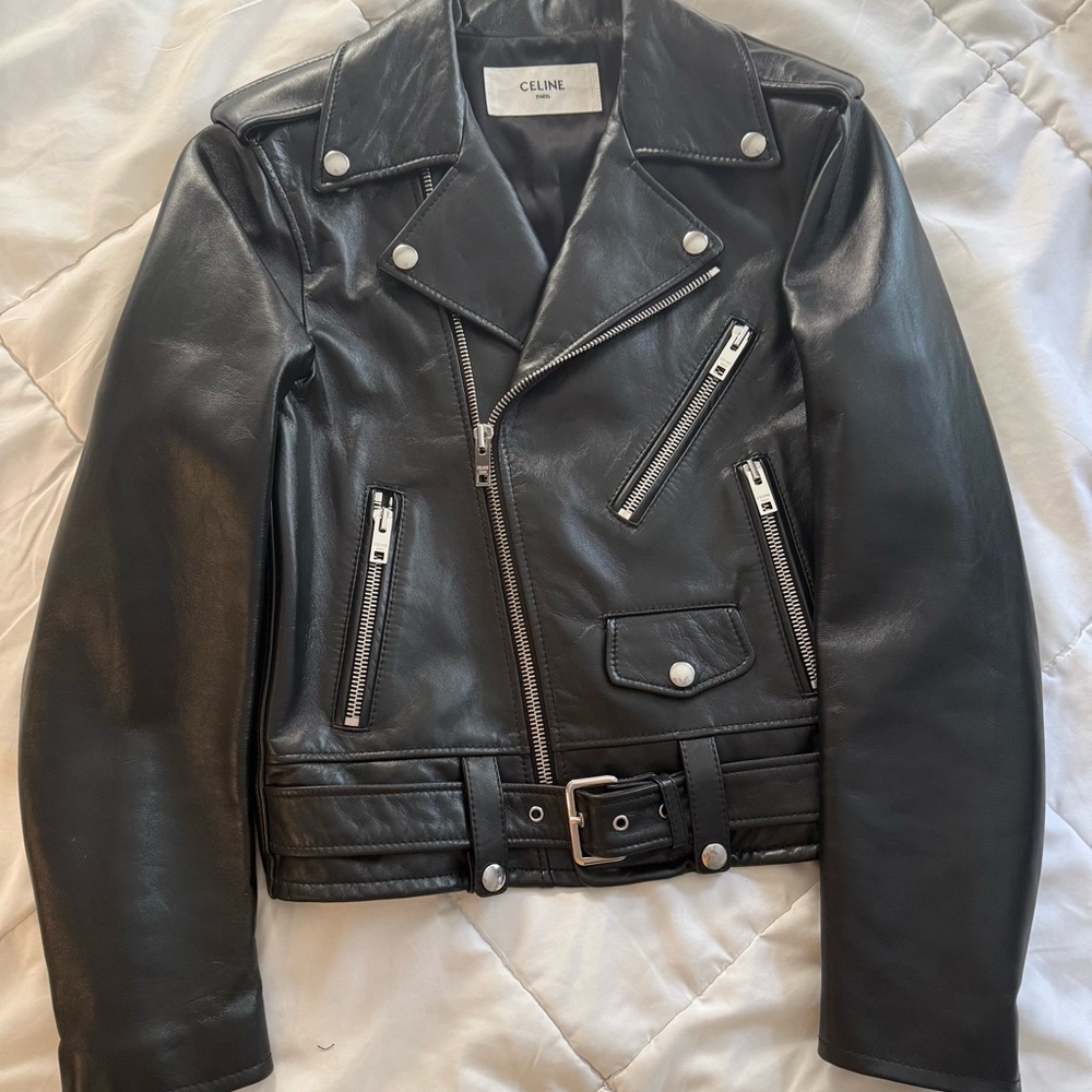 1000% authentic Celine Black Leather Jacket